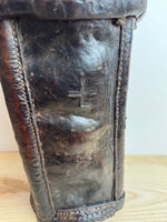 Image of 18th century French leather fire bucket embossing
