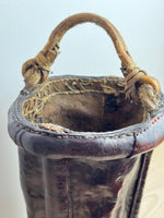 Image of 18th century French leather fire bucket top