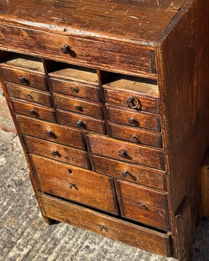 Image of 19th Century watchmakers chest closer view
