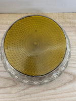 Image of Art Deco guilloché enamel jar, Birmingham silver 1929 top view