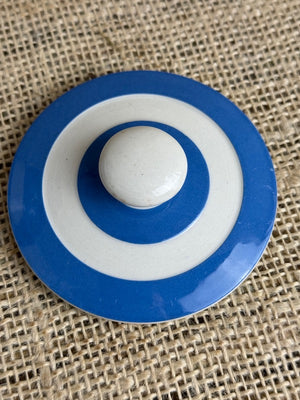 Image of Blue Cornishware Plain Jar 15cm lid 