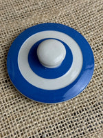 Image of Blue cornishware 15cm plain jar with lid - lid