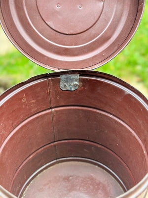 Image of Brown Indian Storage tin - inside