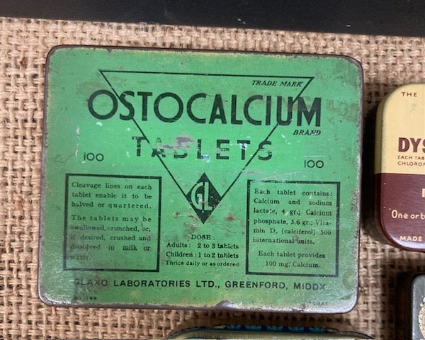 Image of Collection of 6 medical tins Ostocalcium