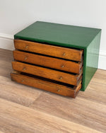 Image of Green engineer's cabinet front drawers out
