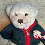 Image of Harrods Christmas Teddy Bear 2006 close up view