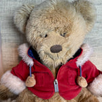 Image of Harrods Christmas Teddy Bear 2007 close up view