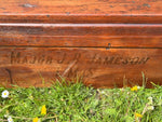 Image of Indian Medical Service 1878 campaign chest close up inscription view