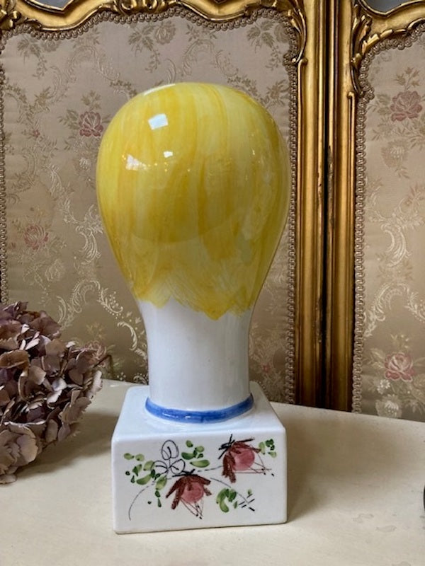 Image of Italian Ceramic wig stand back view