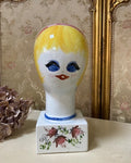 Image of Italian Ceramic wig stand front view