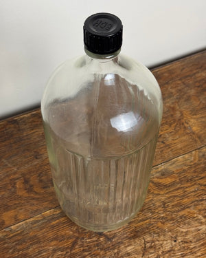 Image of a large BDO ribbed Apothecary bottle from above