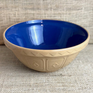 Image of Mason Cash blue lined mixing bowl front view