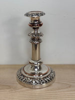 Image of Matthew Boulton Twin suns George III Silver plate telescopic candlesticks front view 4
