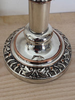 Image of Matthew Boulton Twin suns George III Silver plate telescopic candlesticks base view
