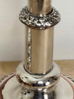 Image of Matthew Boulton Twin suns George III Silver plate telescopic candlesticks mid section view