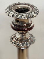 Image of Matthew Boulton Twin suns George III Silver plate telescopic candlesticks top section view