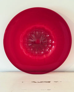 Image of Red Murano Cardinals hat bowl front