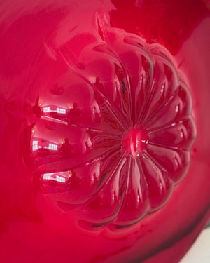 Image of Red Murano Cardinals hat bowl rear centre