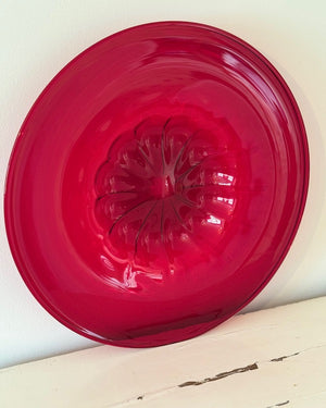 Image of Red Murano Cardinals hat bowl side