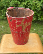 Image of vintage red bucket with great patina 1
