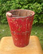 Image of vintage red bucket with great patina 2