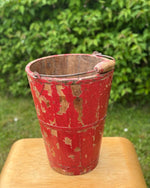 Image of vintage red bucket with great patina 3
