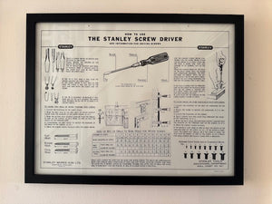 Stanley Screw Driver Wall Chart (Framed)