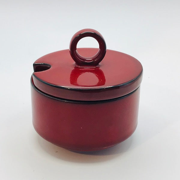 Image of Villeroy and Boch red Granada Lidded Sugar Bowl