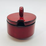 Image of Villeroy and Boch red Granada Lidded Sugar Bowl front view