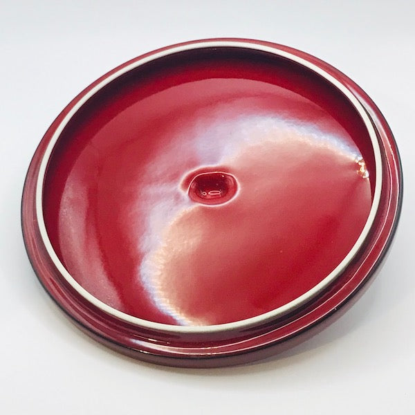 Image of Villeroy and Boch red Granada Vegetable dish lid inside