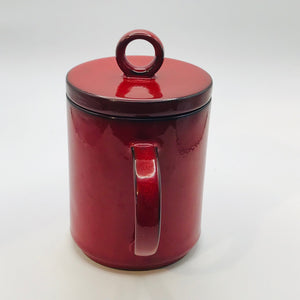 Image of Villeroy and Boch red Granada warm milk jug facing rear