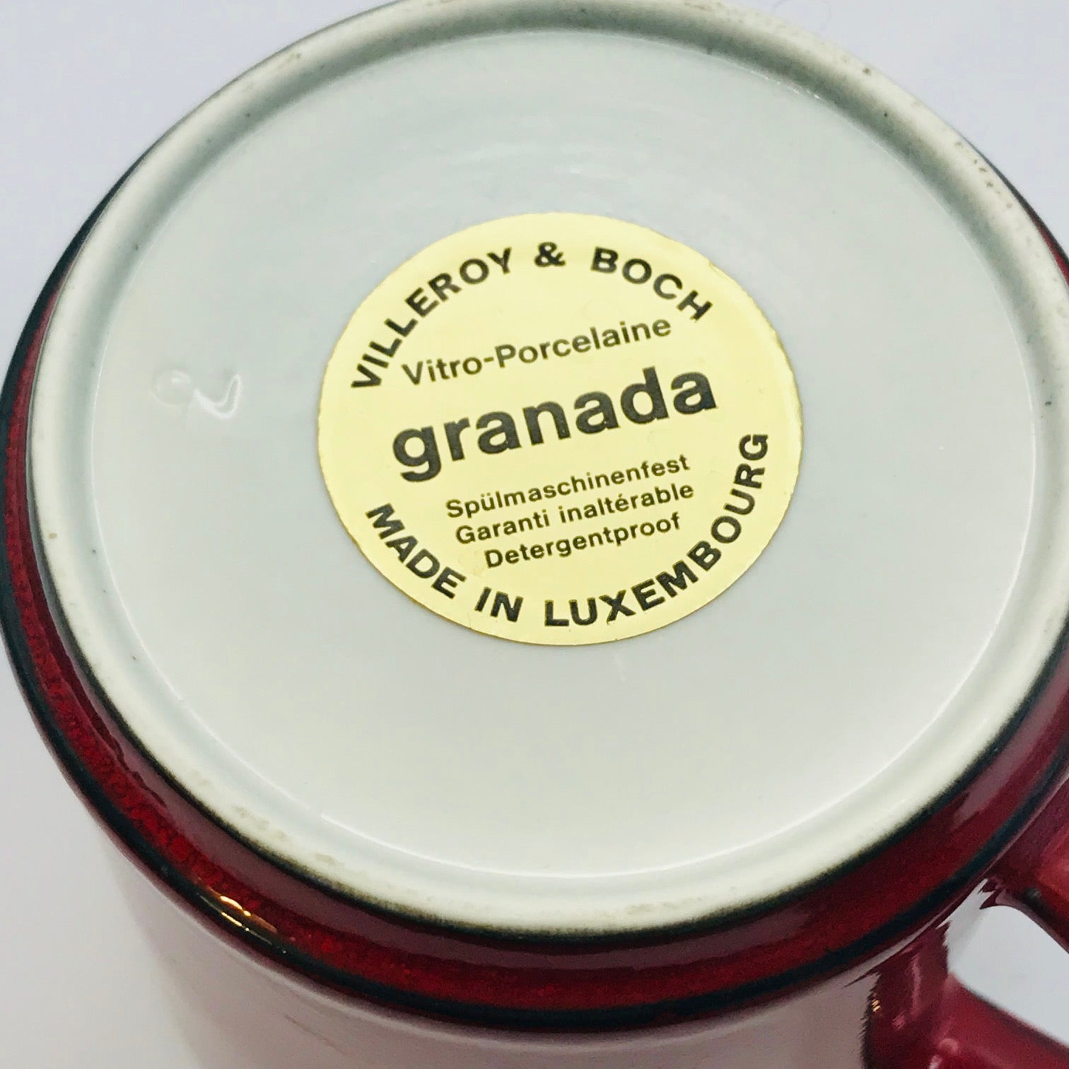 Image of Villeroy and Boch red Granada warm milk jug label