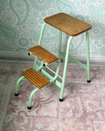 Image of Vintage Retro folding step stool facing left