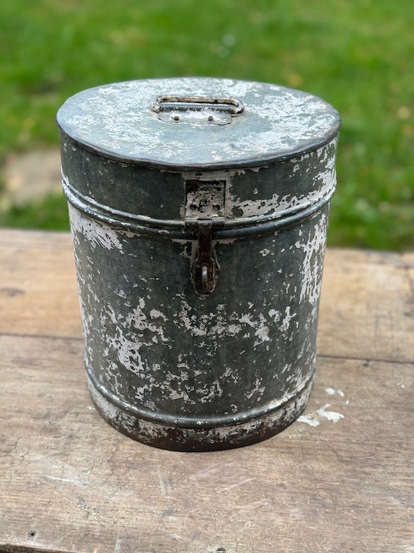 Image of White Indian Storage tin - front