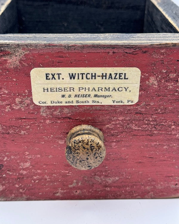 Image of Witch hazel Apothecary Drawer Red Close up