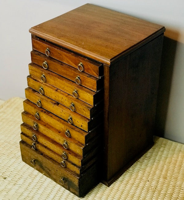 Image of !0 drawer haberdashers spools cabinet