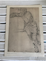 1931 Vasari Society print of Pontmoro's 1520 drawing Seated Youth