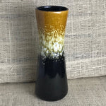 Image of 27cm mustard and black West German vase