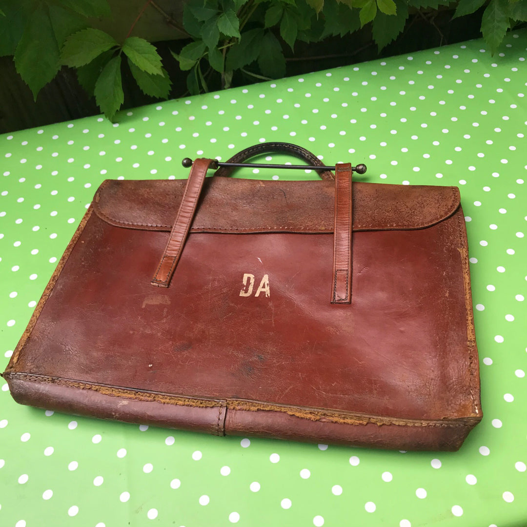 Beautifully battered vintage leather music case