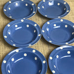 Image of 6 TG Green Blue Domino lipped bowls