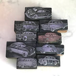 9 x Vintage Letterpress 50's cars advertising blocks
