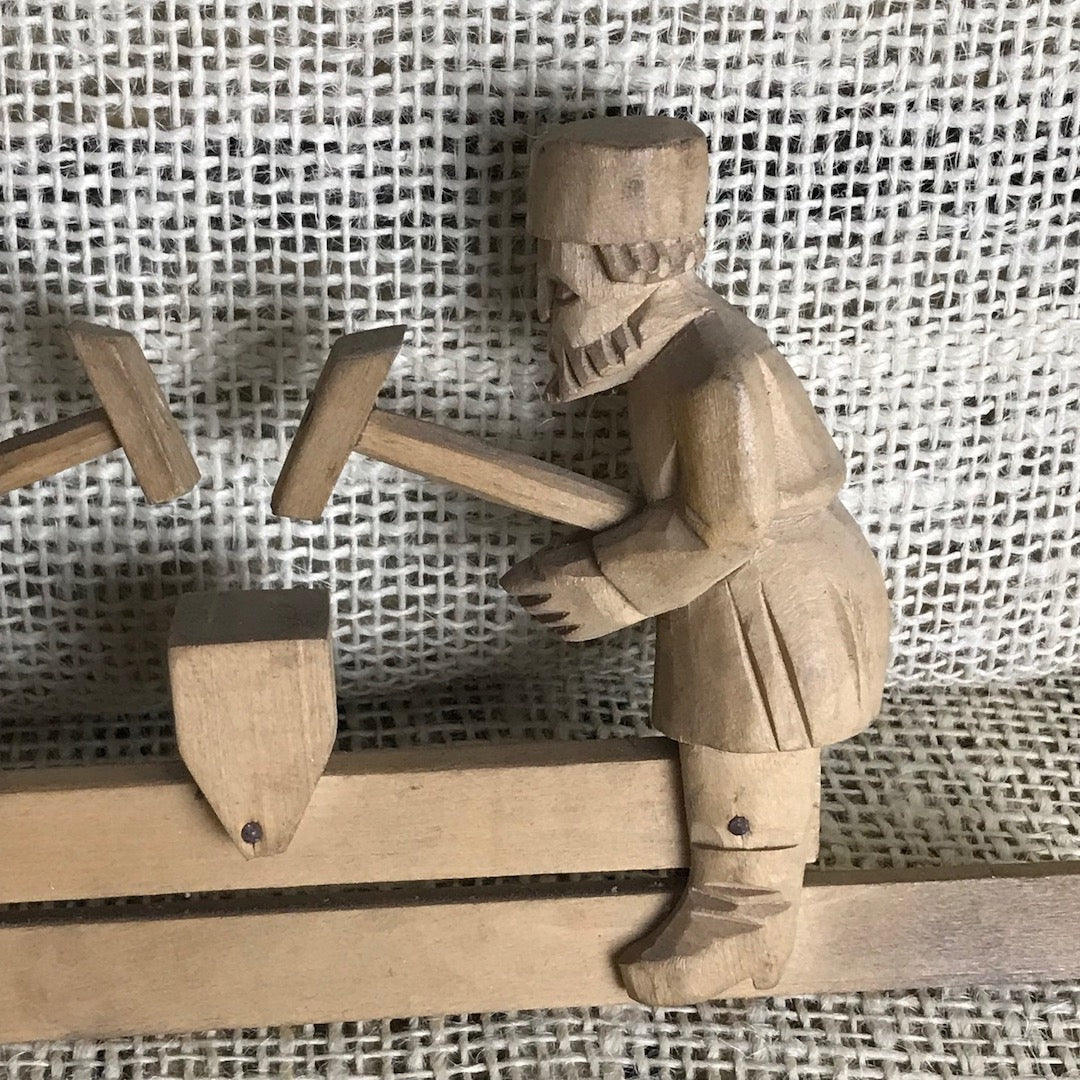Image of Black Forest wood cutter and bear wooden toy