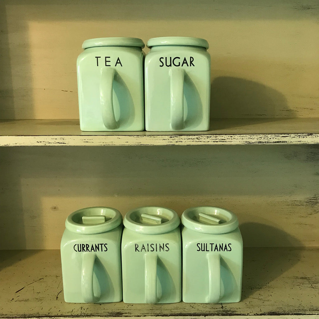 Five Pountney Bristol kitchenware storage  jars