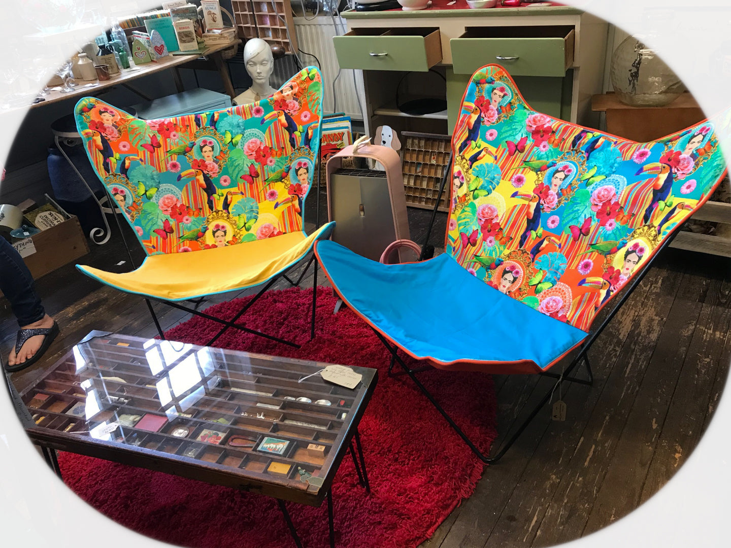 Pair of iconic butterfly chairs