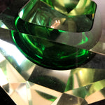 Murano Sommerso facet cut green geode bowl
