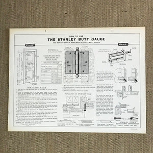 Image of How to use the Stanley Butt Gauge 1951 Wall Chart S31