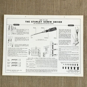 Image of How to use the Stanley Screw Driver 1951 Wall Chart S21