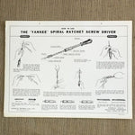 Image of How to use the Yankee Spiral Ratrchet Screw Driver Stanley Wall Chart 1951 S22
