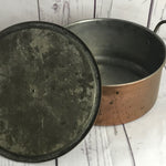Copper and brass vintage casserole and lid tin lined - 21cm