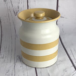 T.G.Green  gold Cornishware storage jar (large)